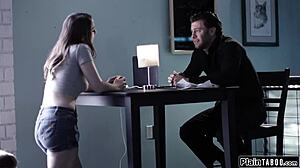 Brunette lets guy fuck her to get hired