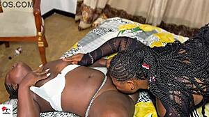 Beautiful black amateurs engage in intimate lesbian activities