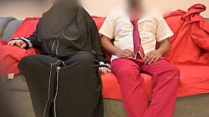 Muslim Lady Teacher Boldly Plays with Student's Hard Cock