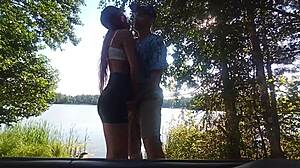 We got out into nature and had great sex on the shore of the lake 😍