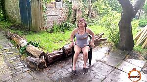 Klaudiaambergirl's Bold Solo Masturbation Amid Storm Screams