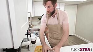 Little Barista Mina Luxx Gets Deepthroat Banged in Group