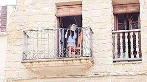 can a neighbor's spying lead to blackmail and identity reveal