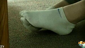 dirty socks in candid hidden fetish scene
