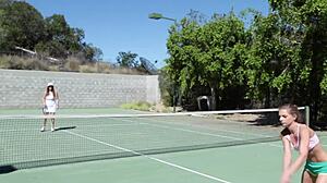 Kitchen Sex After Tennis - Cougar Milf Mature Lesbo Trio With Wet Pussies