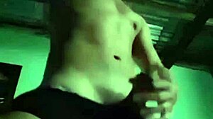 Masturbating Colombian extracts milk