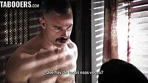 Son's girlfriend chokes on cock during deepthroat and gagging session