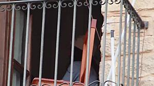 can a neighbor's spying lead to blackmail and identity reveal