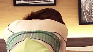 japanese beauty flaunts her midriff in a revealing navel-baring outfit.