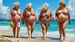 Four grannies with huge tits chatting 😍