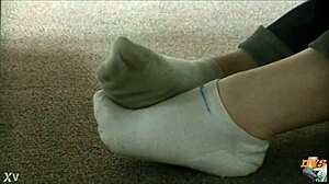 dirty socks in candid hidden fetish scene
