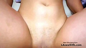 Gorgeous brunette model gets raw fucked in casting audition with cum swallow