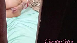 Caught Milf Using Toy In Ass, Came Inside And Milk Leaked Completely On Red