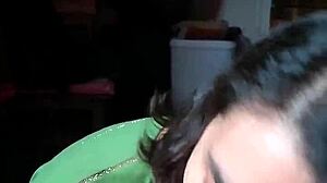 Quickie blowjob & licking cum from hands in high definition.