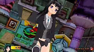 yukari katsubari strips in cute stockings during bossfight game