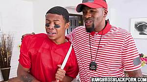 Black Teen Catches Stepmom Sucking Coach's Dick in 3some