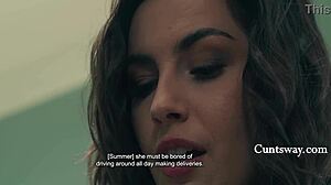 Tiny Lesbian Dons A Dick And Dicks A Dainty Delivery Girlie Cuntsway