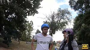 naughty teen cheats on cuckold boyfriend with rich stranger for cash