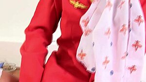 brunette talia gets her stockings wet