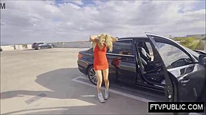 amateur blonde public flashing and masturbation