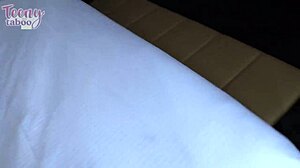 brunette aften opal engages in quick bedroom session