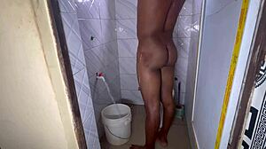 Shower time with a big cock, where amateurs enjoy bathing and monster cocks.