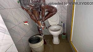 Shower time with a big cock, where amateurs enjoy bathing and monster cocks.