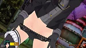 yukari katsubari strips in cute stockings during bossfight game