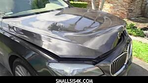 Stubborn stepsis Alicia Williams desperately blows stepbro to fix crushed car