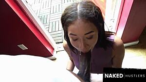 beautiful colombian baddie sucking thick black dick to perfection