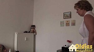 Omi's Big Tits Teased by Amateur Hands