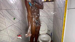 Shower time with a big cock, where amateurs enjoy bathing and monster cocks.