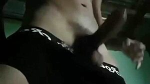 Masturbating Colombian extracts milk