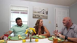 Stepmom flirts with stepson during stepdad's work call