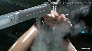 Asian bondage electro session in casual chat