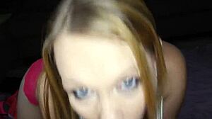 Lingerie teen surprises with POV sucking skills