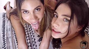 Real girlfriends swap! Fit latina pornstars get wild!