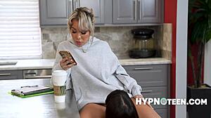 Lonely teen gets freeuse in threesome