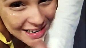 teasing cumshot on my face inside the cruise ship