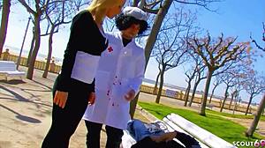 carnival threesome sex with funny story and horny teen angelica