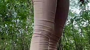 Young Brunette Latina Neighbor Fucked Outdoors in Forest During Weekend Workout