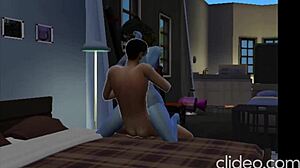 Intense anal assfucking in sims style