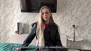 A cock-hungry neighbor visits for me to lick her pussy