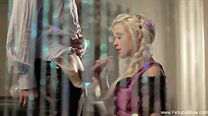 I love the beautiful german blonde maiden's secret blowjob, sucking and swallowing my cock