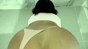 She went to clean the bathroom and came out with her ass gaping and full of cum?