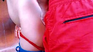 Anal Sex with Hot Maid Outdoors in the Backyard Near the Espediento