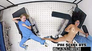 Jasmine rose's thigh gets blasted with cum in pov version. Intense backstage domination leaves her moaning.