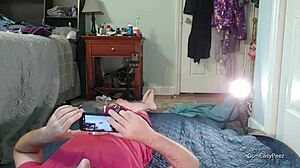 i'm making a piss and cum mix on my wife's tits