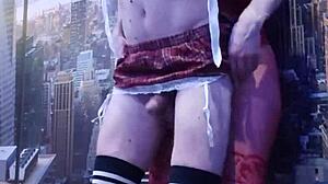 brunette with a big ass fucks a hot student in the ass 😏