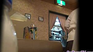 asian teen rubs her hairy pussy